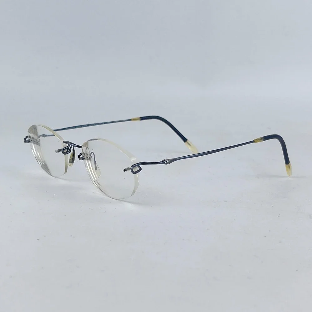 Kuzio Kawasaki MP-634 Women Eyeglasses Frame Silver Metal Half Rim 50-19-145 mm‎